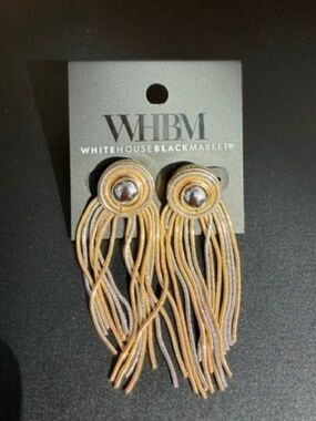 White House Black Market Gold and Silver Fringe Earrings - NEW w/tags